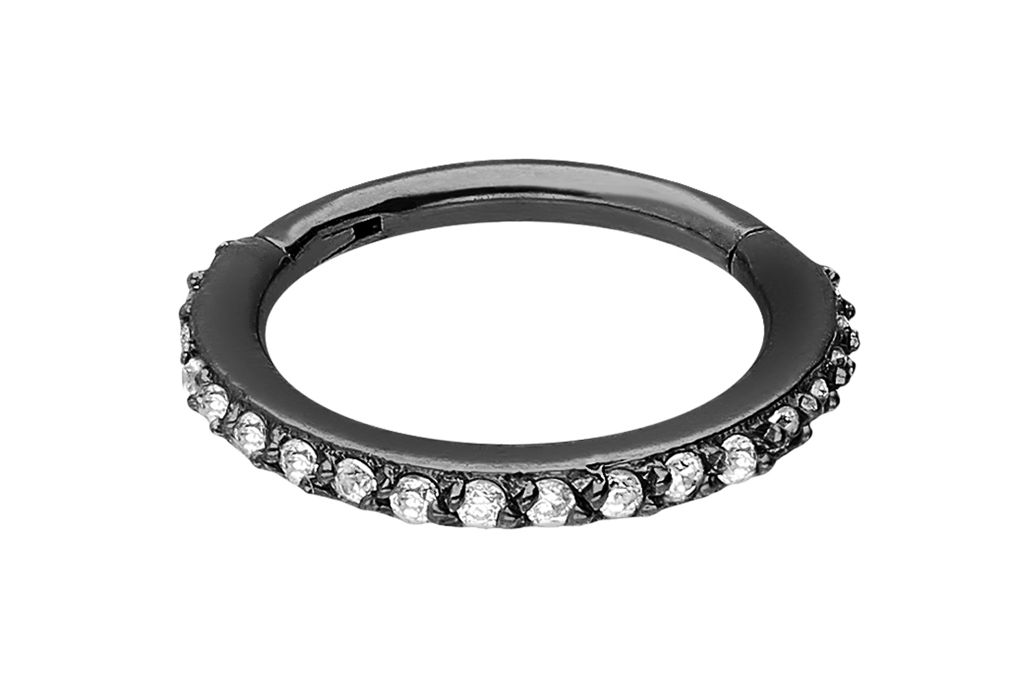 Chirurgenstahl Segmentring Clicker EINGEFASSTE KRISTALLE ++SALE++